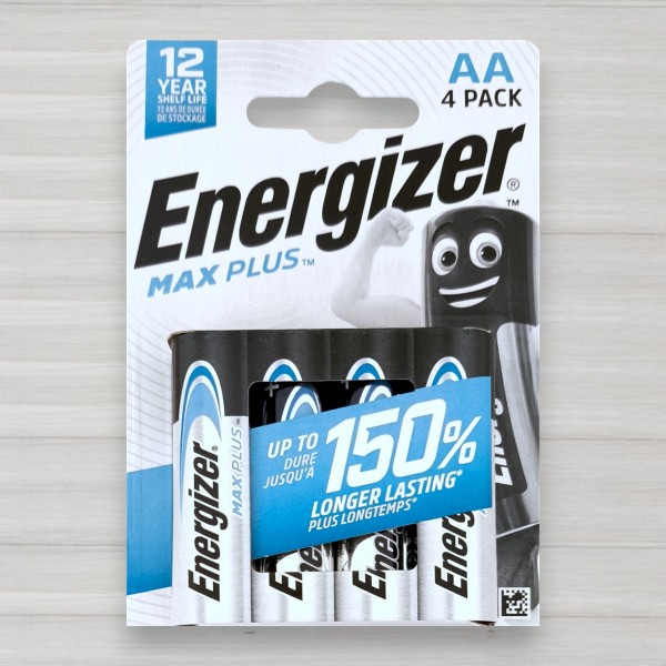 Батарейка лужна Energizer Max Plus alkaline LR6, AA, 1,5V, 4шт/уп